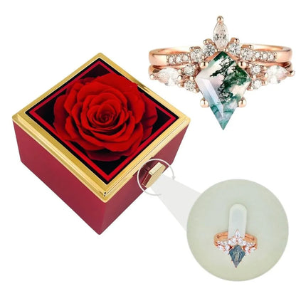 Coffret Rose Éternelle et Bague Lya