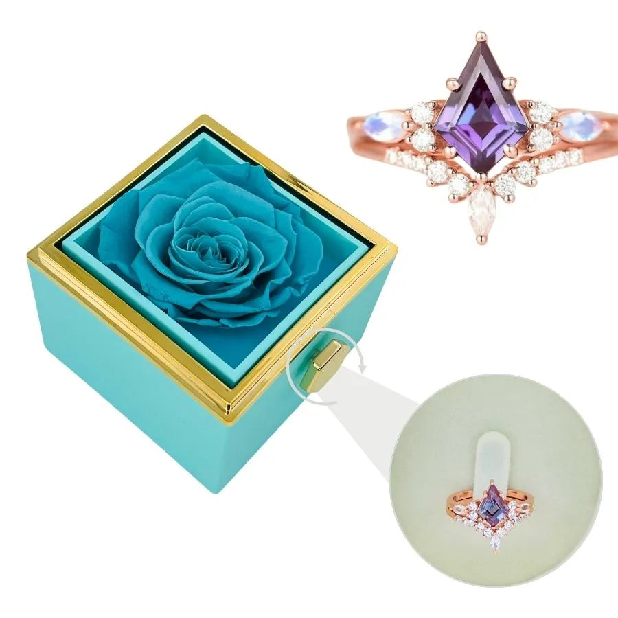 Coffret Rose Éternelle et Bague Ophalia