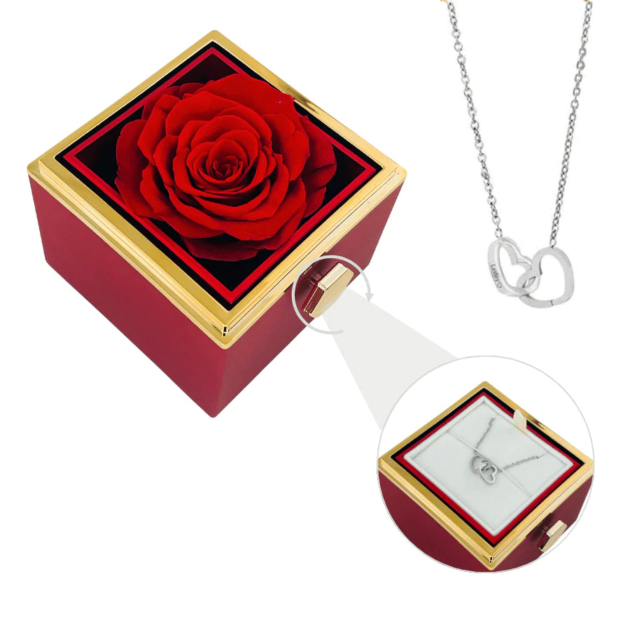 Scatola Rose Eterne e Collana Personalizzata