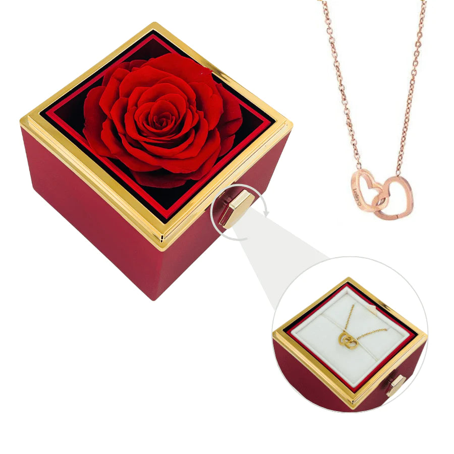 Eternal Rose Box & Personalized Necklace