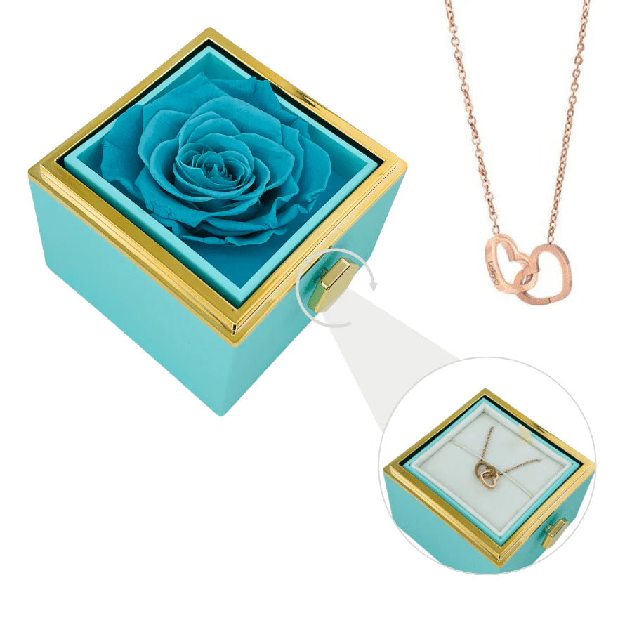 Eternal Rose Box - W/ Engraved Necklace & Real Rose – Milona